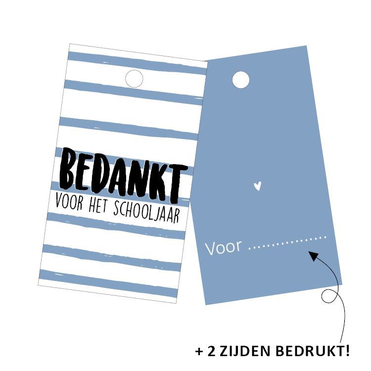 Cadeaulabel - Bedankt voor het schooljaar - 40x70mm