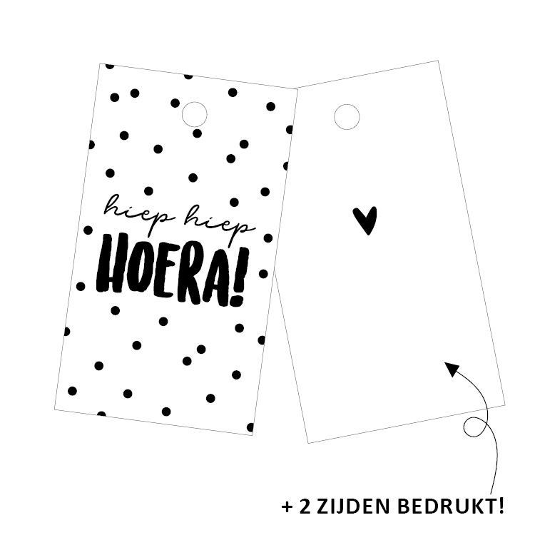 Cadeaulabel - Hiep Hiep Hoera - 40x70mm