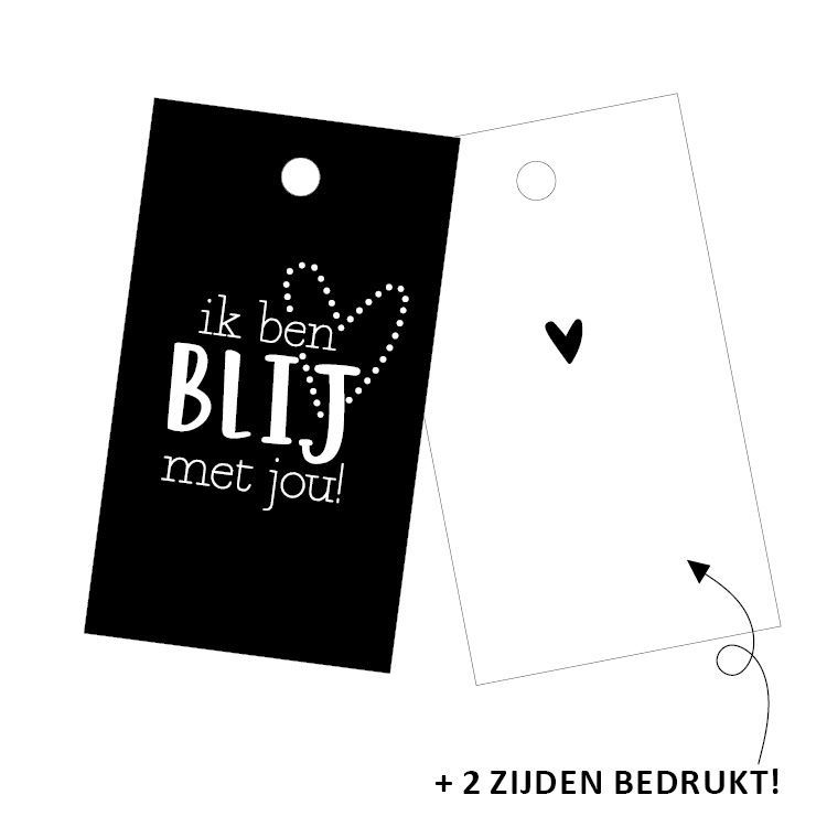 Cadeaulabel - Ik ben blij met jou - 40x70mm