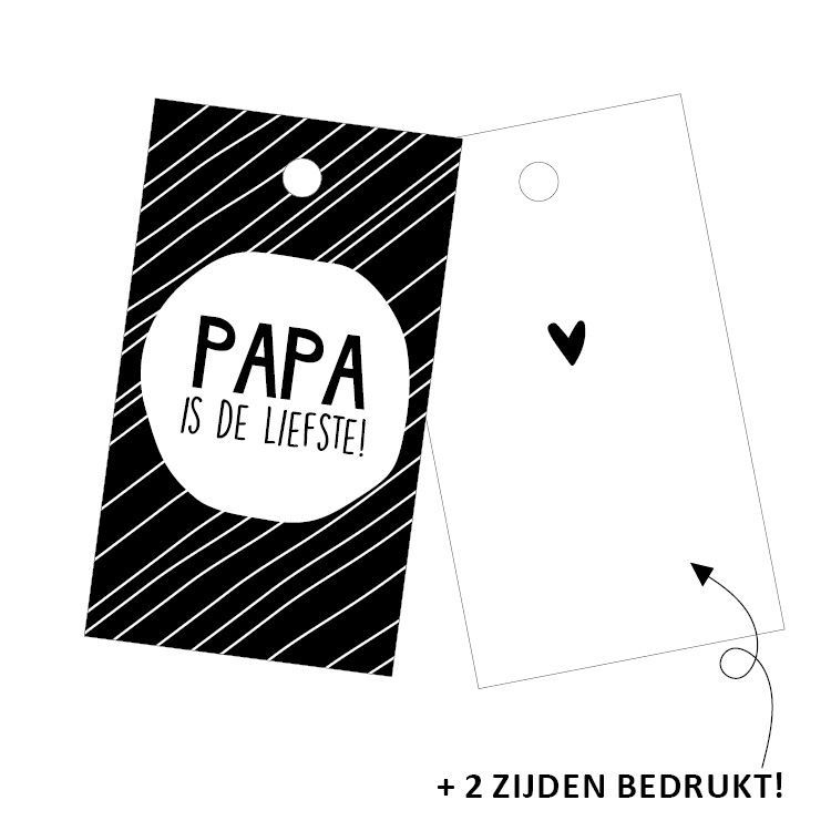 Cadeaulabel - Papa is de liefste - 40x70mm