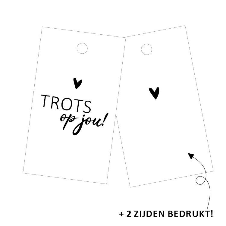 Cadeaulabel - Trots op jou - 40x70mm
