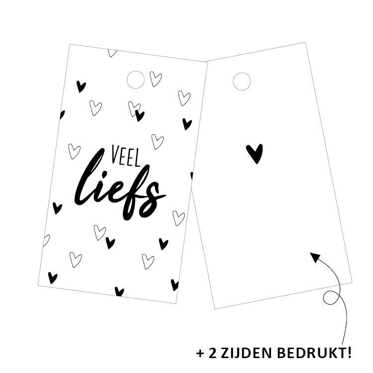 Cadeaulabel - Veel liefs - 40x70mm