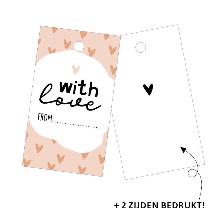 Cadeaulabel - With love from:... - 40x70mm