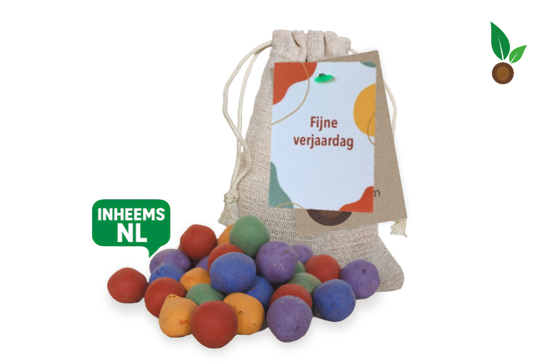 Kleurrijke Zaadbommen in Zakje: inclusief Wenskaart met verschillende gelegenheden