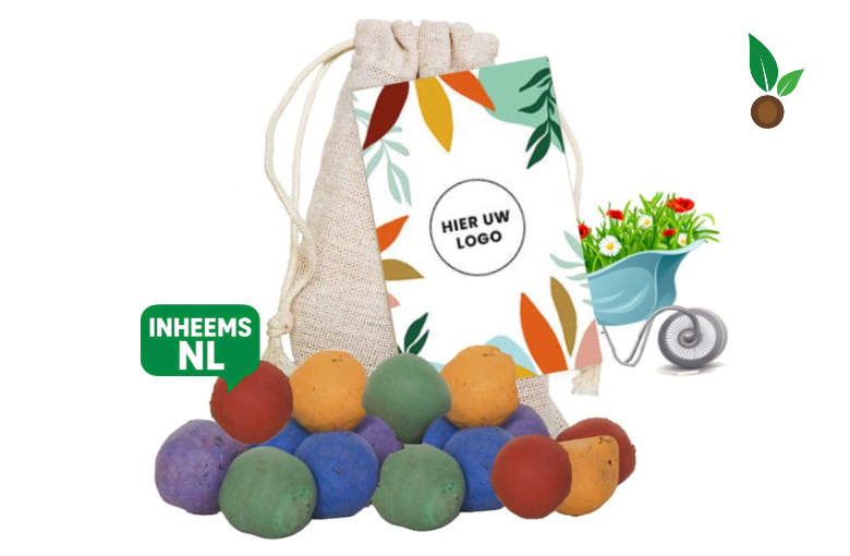 Kleurrijke Zaadbommen Jutte Zakje - Kleurrijk Kaartje