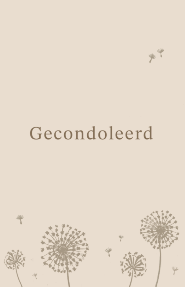 Wenskaartje - Gecondoleerd