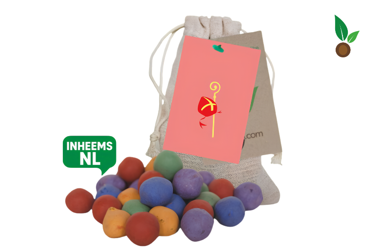 Kleurrijke Zaadbommen in Zakje: inclusief Sinterklaas Wenskaart