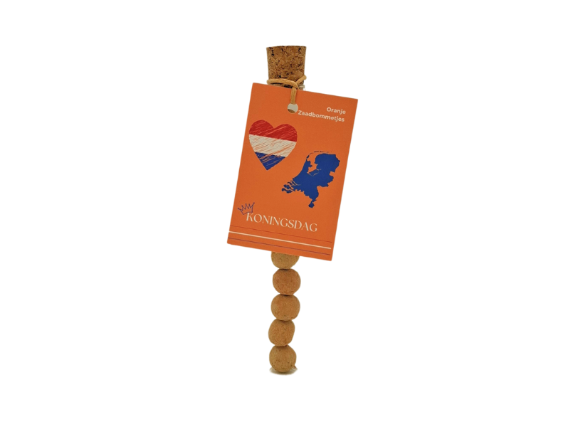 10 Oranje Zaadbommetjes in Reageerbuisje - Koningsdag