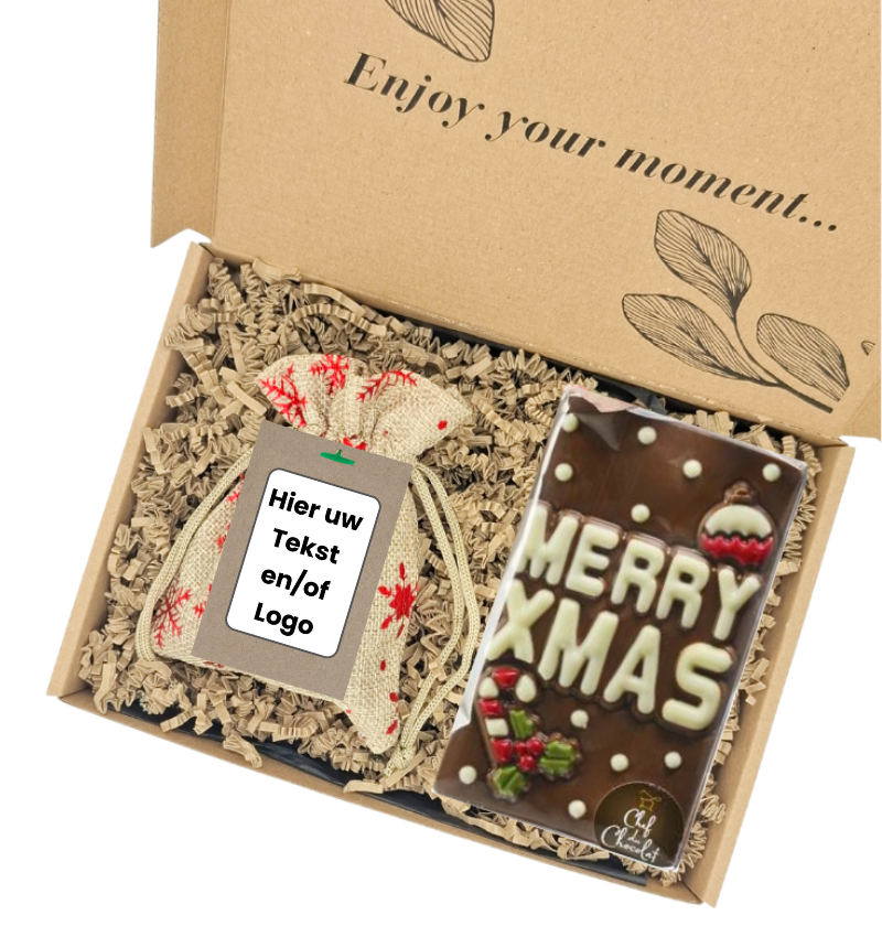 Kerst Tulpen & Choco Merry X Mas - Eigen Ontwerp Logo - Tekst
