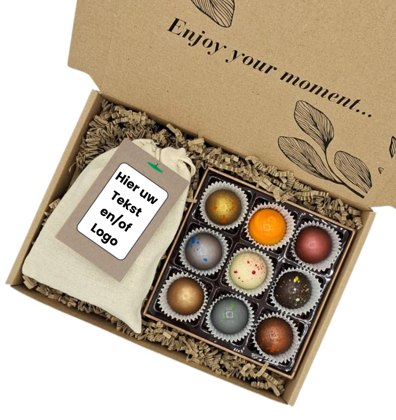 Bonbon & Tulpen box - Eigen Ontwerp Logo / Tekst