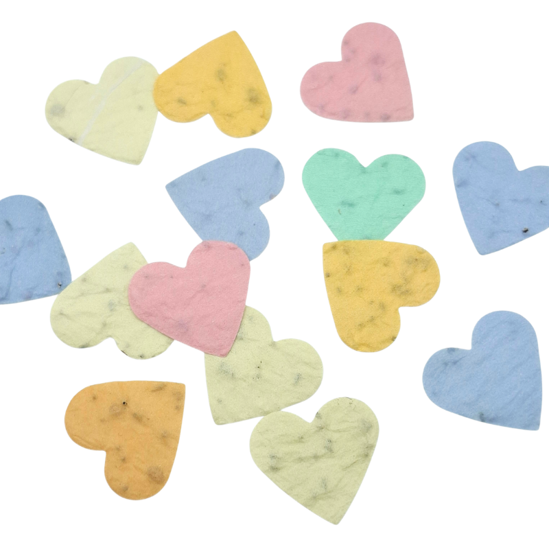 Groeipapier Hartjes Confetti in zakje - Eigen Ontwerp Logo/Tekst