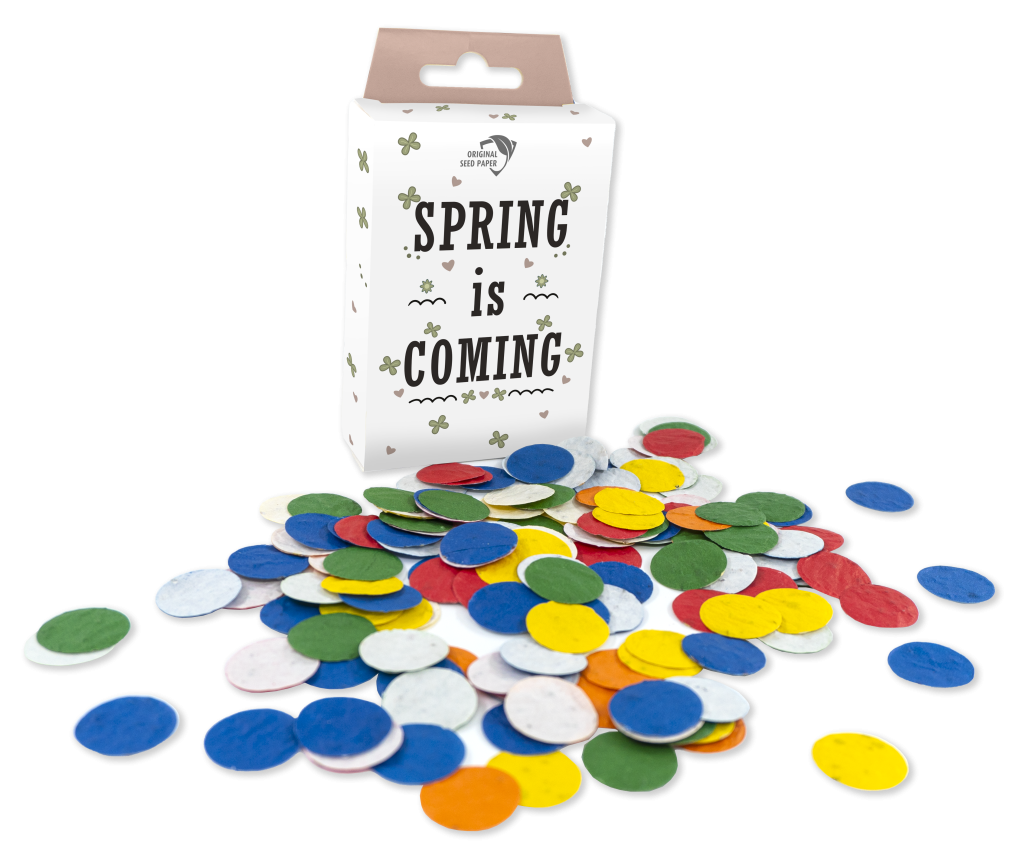 Doosje gevuld met Groeipapier Confetti - Eigen Ontwerp Logo/Tekst