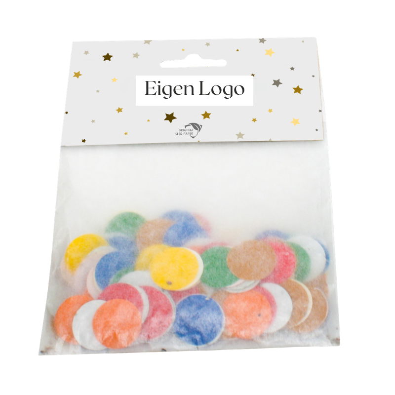 Groeipapier Confetti in zakje - Eigen Ontwerp Logo/Tekst